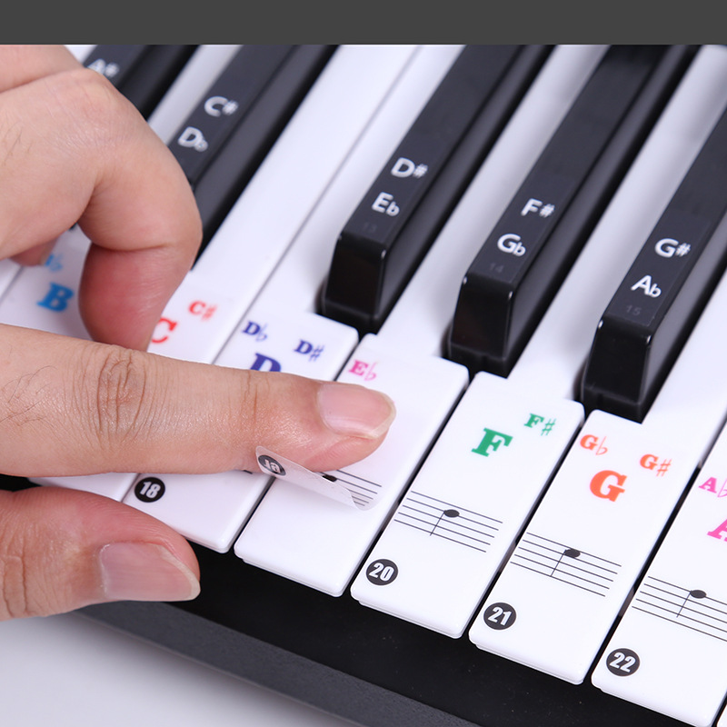 Audio Music Notes - Autocollants transparents pour clavier de piano