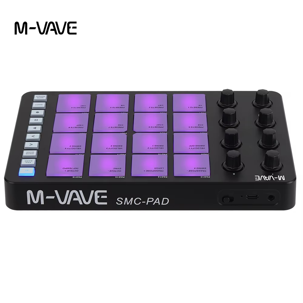 Midi Controller Pad - Contrôleur MIDI M-VAVE SMC-PAD noir, 16