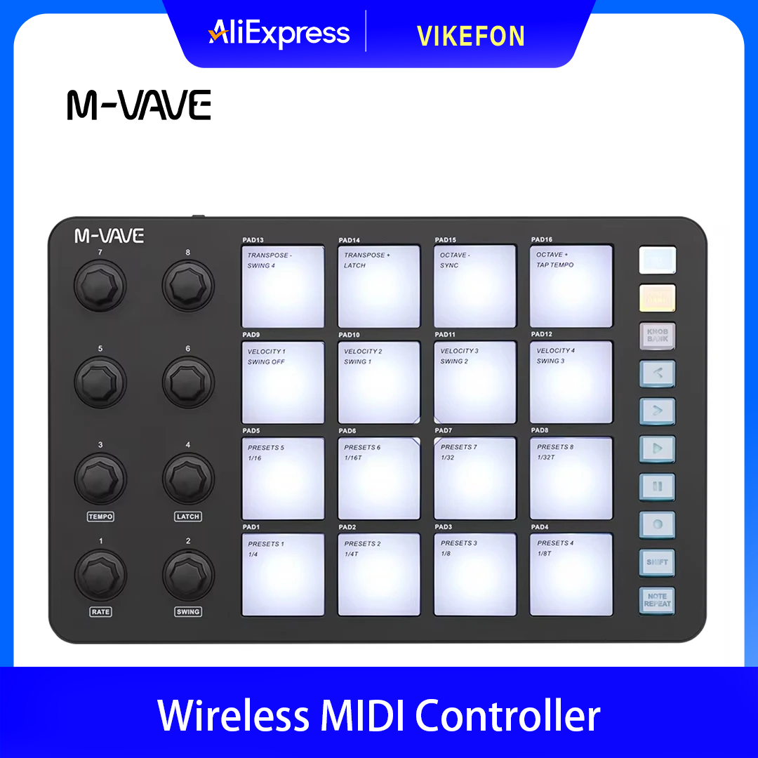 Contrôleur MIDI sans fil M-VAV - Midi Controller Pad avis et prix